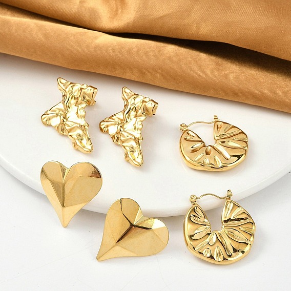 304 серьги-гвоздики из нержавеющей стали для женщин, реальный 18 k позолоченный