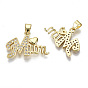 Латунные микропаве прозрачные подвески с фианитом, со сменными под залог, день матери, без кадмия, без никеля и без свинца, слово мама