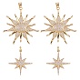 4Pcs 2 Styles Brass Micro Pave Cubic Zirconia Pendants