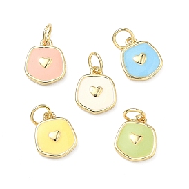 Латунь эмаль подвески, самородки с подвесками в виде сердечек, долговечный, стойки покрытие, без свинца и без кадмия, реальный 18 k позолоченный