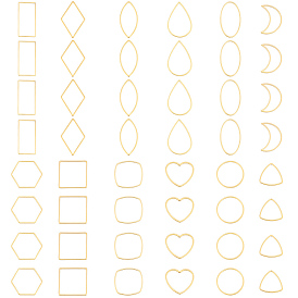 48 шт. 12 стиль 304 соединительные кольца из нержавеющей стали, конский глаз и овал и квадрат и прямоугольник и луна и треугольник и ромб и капля и сердце и круглое кольцо и шестиугольник