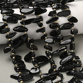 Натуральный черный турмалин бисер нитей, чип, Топ пробуренной, с бисером