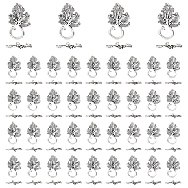 40Pcs Sets Alloy Toggle Clasps, Cadmium Free & Lead Free, Leaf