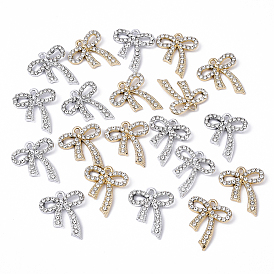 20шт 2 цветной сплав подвески со стразами, УФ-покрытием, бантом