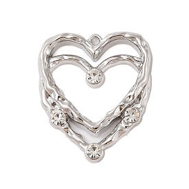 Alloy Rhinestone Pendants, Heart