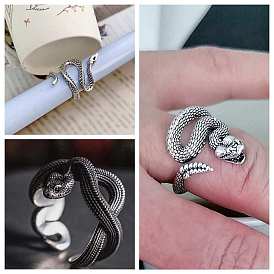 Alloy Snake Open Cuff Ring for Men Women