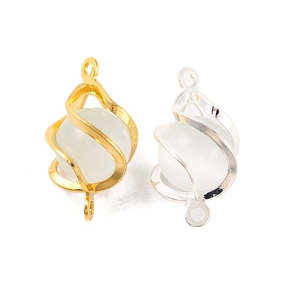 Подвески со стеклянным разъемом «кошачий глаз» в латунной обертке, овальные связи, без свинца и без кадмия