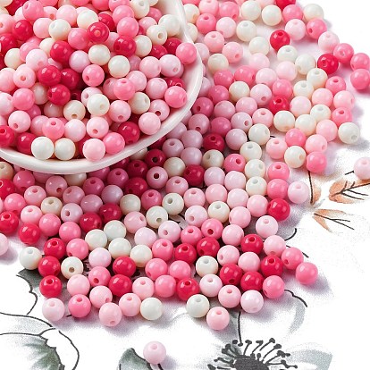 Непрозрачные акриловые бусины, круглые