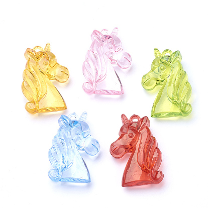 Прозрачные акриловые подвески, единорог