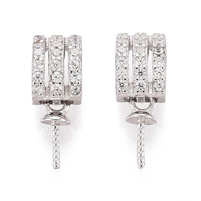 925 серебряный микропроходный кубический цирконий подвесные поручни, шапка из бисера