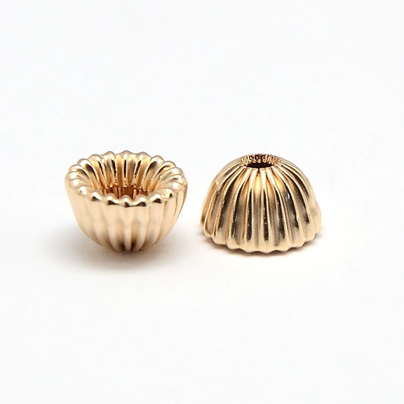 Бусины из желтого золота, 1/20 14 к золоту, без кадмия, без никеля и без свинца, безлепестковый