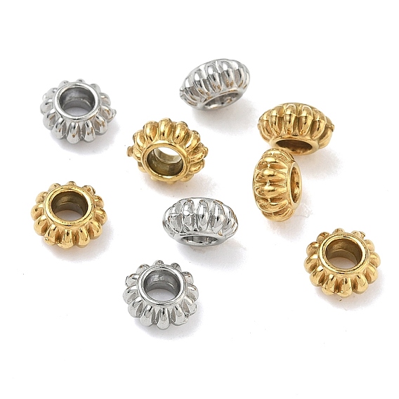 304 из нержавеющей стали бусы, плоско-круглые