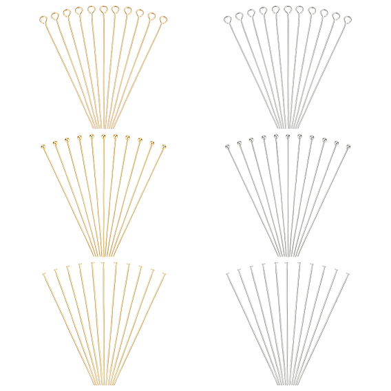 600 шт. 6 виды 304 штифты с плоской головкой, шарообразной головкой и ушком из нержавеющей стали