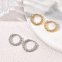 304 Stainless Steel Hoop Earrings, Round, Ion Plating(IP)