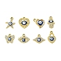 Подвески из эмали из сплава с УФ-покрытием, со стразами, золотые, злые глаза