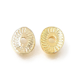 Brass Beads, Oval with Sunburst Pattern, Rack Plating, Long-Lasting Plated