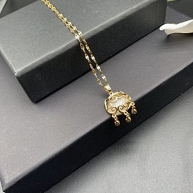 Elegant and Minimalist Copper Lock Pendant Necklace for Women