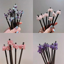 Natural amethyst strawberry crystal powder crystal antique hairpin hair insert hair accessories gravel winding simple style