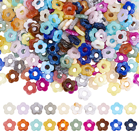 250 шт прозрачные акриловые бусины, цветок, два тона