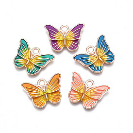 Alloy Enamel Pendants, Cadmium Free & Lead Free, Butterfly