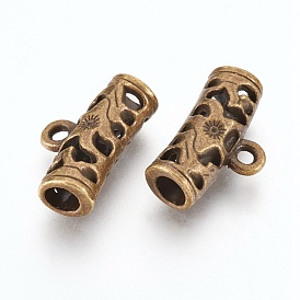 Tibetan Style Alloy Tube Bails, Loop Bails, Bail Beads, Hollow, Column