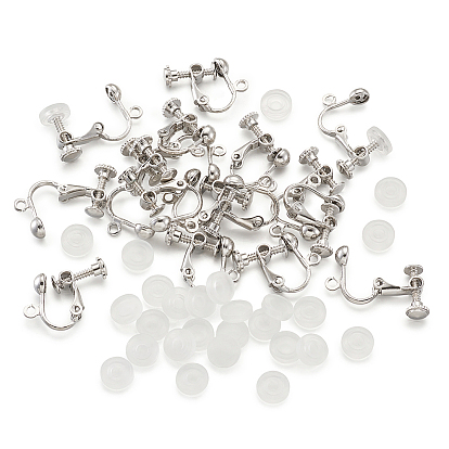 Латунный зажим на серьгах, с пластиковой ушной клипсой