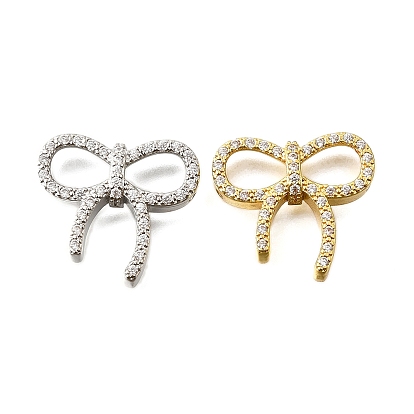 Латунные микро-паве прозрачные кубические цирконии бант многорядные звенья, долговечный, без кадмия и без свинца, стойки покрытие