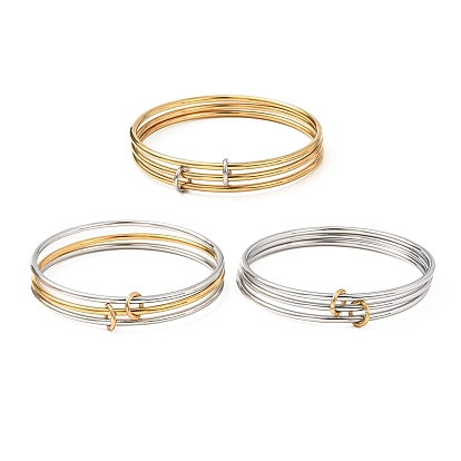 304 Многорядные браслеты из нержавеющей стали, простые браслеты для женщин