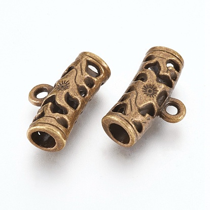 Tibetan Style Alloy Tube Bails, Loop Bails, Bail Beads, Hollow, Column