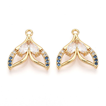 Латунные микро проложить кубического циркония подвески, прелести рыбий хвост