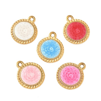 304 нержавеющей стальной эмали подвески, ионное покрытие (ip), плоские круглые прелести, золотые