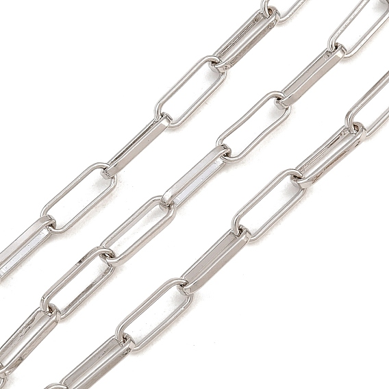 Brass Paperclip Chains, Soldered, with Spool, Long-Lasting Plated, Rack Plating, Lead Free & Cadmium Free