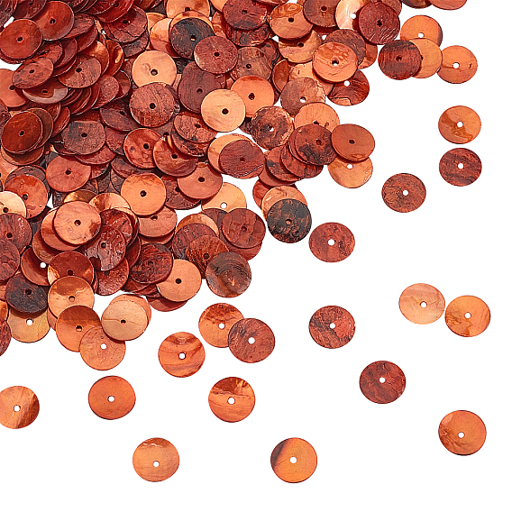 Perles de coquillages, teint, disque / plat rond, perles heishi