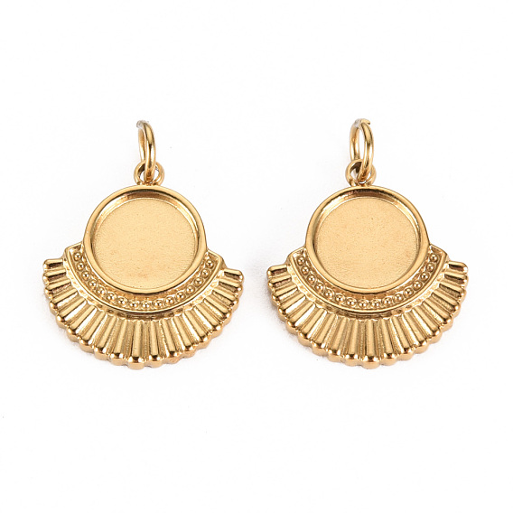 304 Настройки кабошон из нержавеющей стали кулон, с прыжковых колец, вентилятор