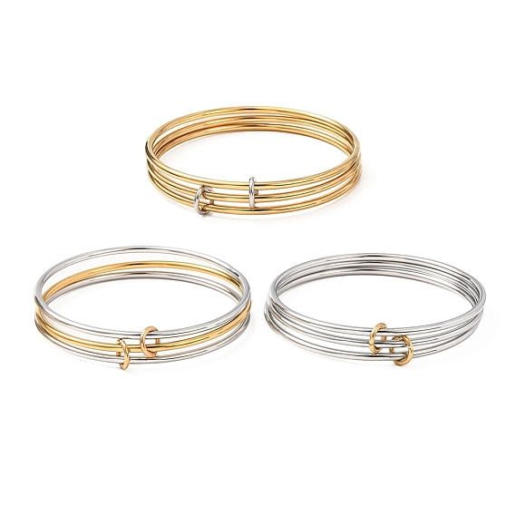 304 Многорядные браслеты из нержавеющей стали, простые браслеты для женщин