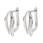 SHEGRACE Brass Hoop Earring Findings, with Loop, Cadmium Free & Lead Free & Nickel Free