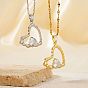 Латунные прозрачные кубические цирконии шикарные высококачественные ожерелья в форме сердца для женщин