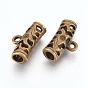 Tibetan Style Alloy Tube Bails, Loop Bails, Bail Beads, Hollow, Column