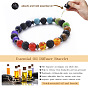Natural Stone Beaded Yoga Bracelet for Men and Women with 8mm Volcanic Rock, Seven Chakra Stones, Powder Crystal and Turquoise