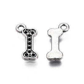 Tibetan Style Alloy Pendant Rhinestone Settings, Cadmium Free & Lead Free, Bone