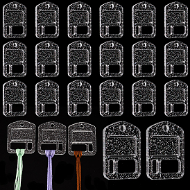 Acrylic Thread Winding Boards, Floss Bobbins, for Cross Stitch Embroidery Thread Storage, Rectangle
