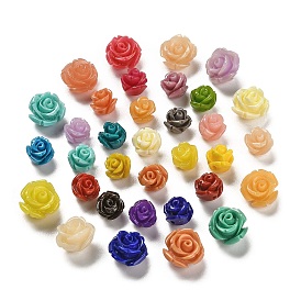 Synthetic Coral Carved Beads, Dyed, Flower