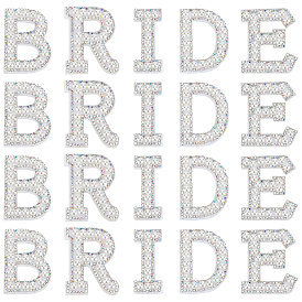 CRASPIRE 20Pcs 5 Style Non Woven Fabrics Costume Accessories, Sewing Craft Decoration, with Crystal AB Rhinestone and Imitation Pearls, for DIY Word BRIDE, Wedding Theme