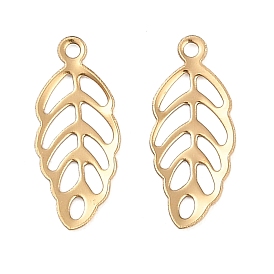 Ионное покрытие (ip) 316 хирургические брелоки из нержавеющей стали, очарование листа