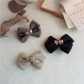 Vintage Leather Alloy Hair Accessories with Chic Bow Clip - Stylish, Butterfly Design