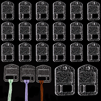 Acrylic Thread Winding Boards, Floss Bobbins, for Cross Stitch Embroidery Thread Storage, Rectangle
