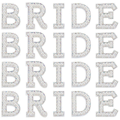 20 Stück 5 Stil Vliesstoffe Kostümzubehör, Basteln Dekoration nähen, mit Kristall ab Strass und Kunstperlen, für diy wort braut, Hochzeit Thema