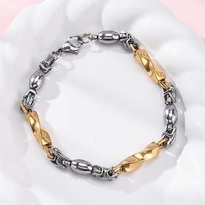 201 из нержавеющей стали византийские браслеты цепи, с 304 нержавеющей стали застежки, ионное покрытие (ip)