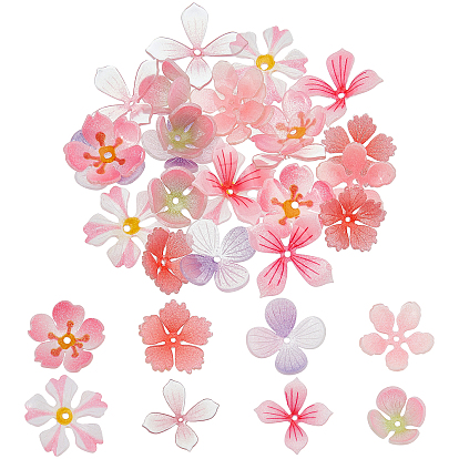 32pcs 8 perles en plastique de style, fleur