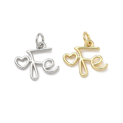 Латунные подвески, слово fe чары, без кадмия и без свинца, стойки покрытие, долговечный, с целью перехода в кольце
